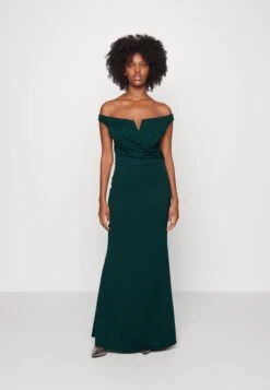 Kai Off The Shoulder Maxi Dress - Occasion Wear - Forest Green