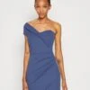 Wal G Milly One Shoulder Dress - Jersey Dress - Denim Blue