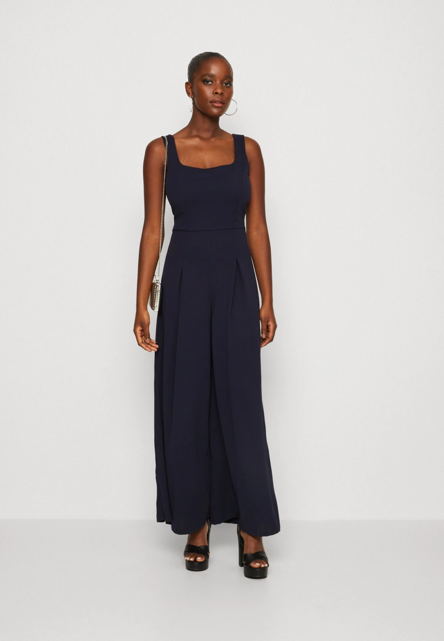 Wal G Rian Wide Leg Pleat - Jumpsuit - Navy Blue - Image 2
