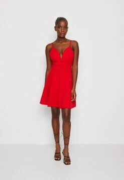 Wal G Vincent Skater Dress - Jersey Dress - Red