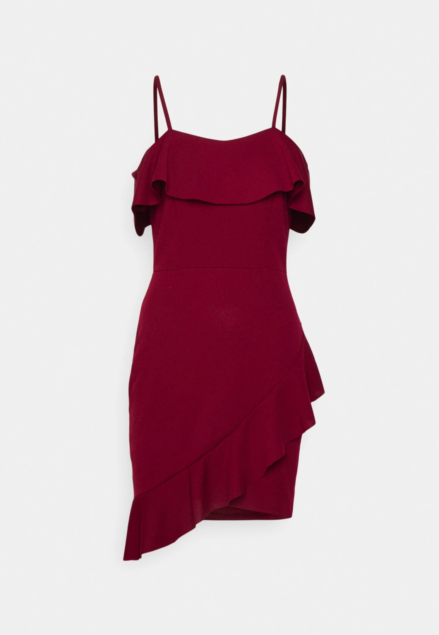 Revra Strappy Frill Skater - Jersey Dress - Berry Wine - Image 4