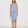 Wal G Rowen One Shoulder Dress - Jersey Dress - Dusty Blue
