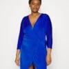V Neck Midi - Day Dress - Electric Blue