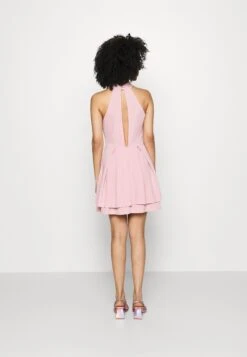 Cheryl Halter Neck Skater Dress - Cocktail Dress / Party Dress - Blush Pink