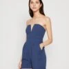 Wal G Christa V Neck Playsuit - Jumpsuit - Denim Blue