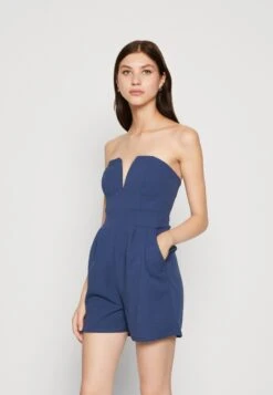Wal G Christa V Neck Playsuit - Jumpsuit - Denim Blue