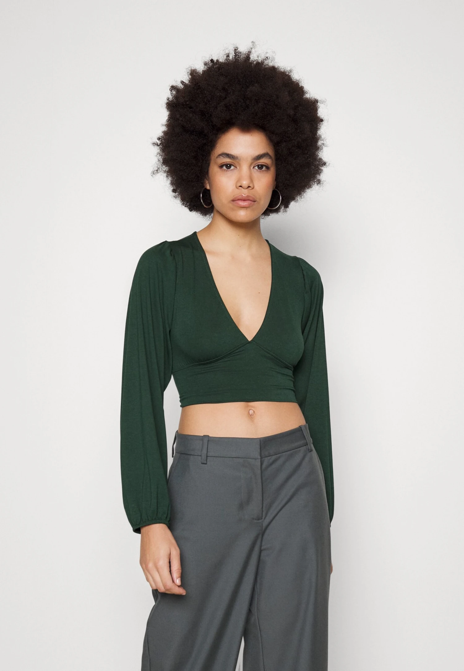 Wal G Crissy Backless - Long Sleeved Top - Forest Green
