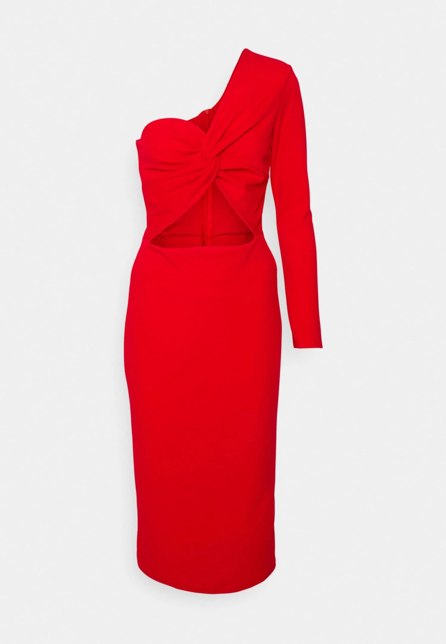 Cut Out Midi Dress - Day Dress - Red - Image 4