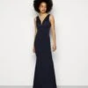 Wal G Taylor V Neck Dress - Occasion Wear - Navy Blue