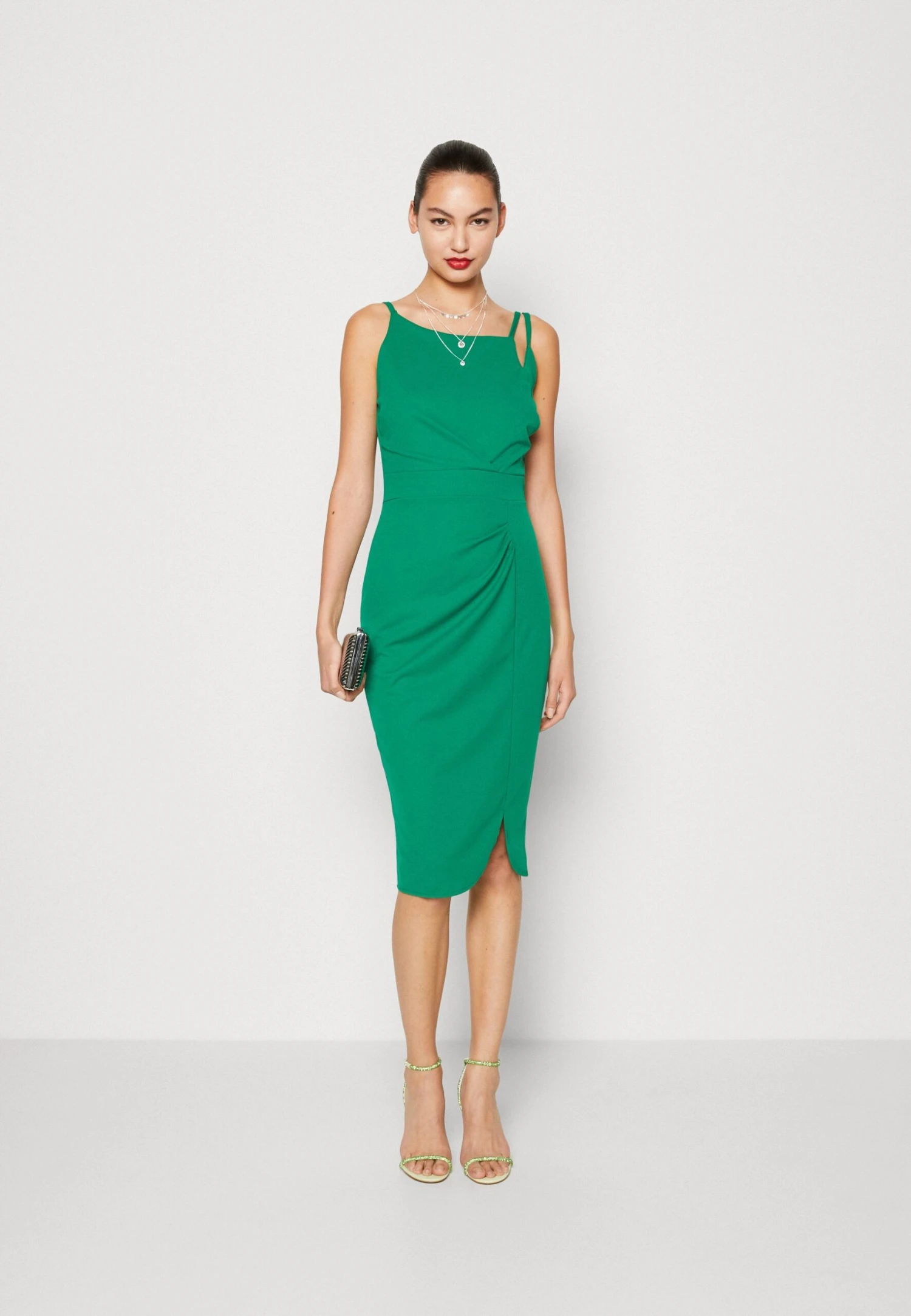 Wal G Tessa Midi Dress - Jersey Dress - Leaf Green - Image 2