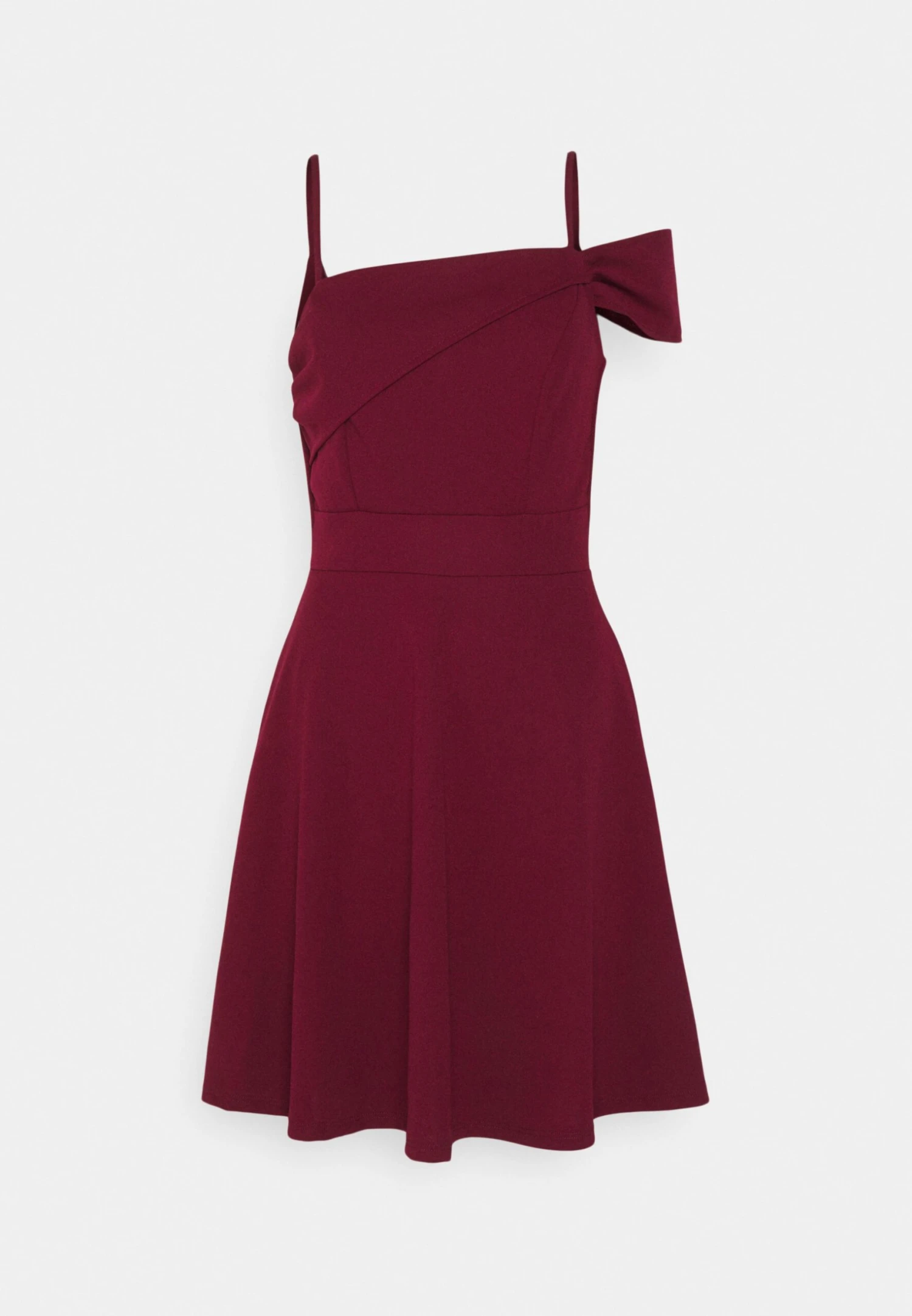 Wal G Roshna Sleeve Skater Dress - Cocktail Dress / Party Dress - Berry Wine - Image 4