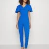Liyavi Cape Sleeve- Jumpsuit - Electric Blue