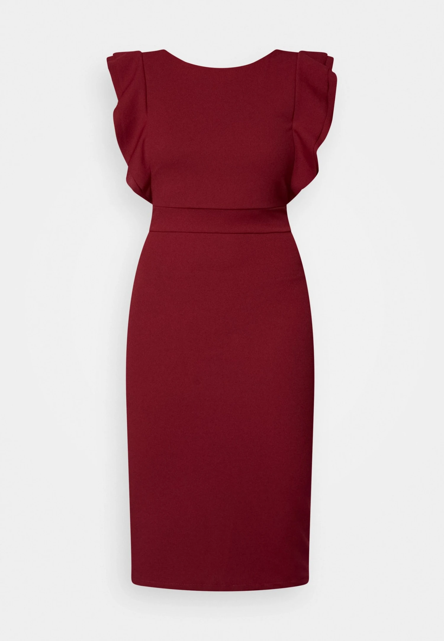 Wal G Diana Ruffle Sleeve Midi Dress - Jersey Dress - Berry Wine - Image 5