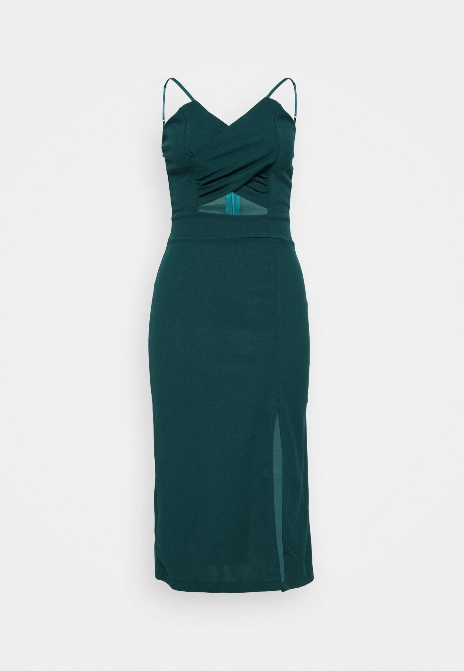 Wal G Tina Cut Out Midi Dress - Cocktail Dress / Party Dress - Forest Green - Image 5