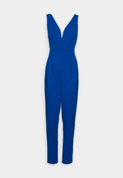 Sleeveless Plunge - Jumpsuit - Electric Blue