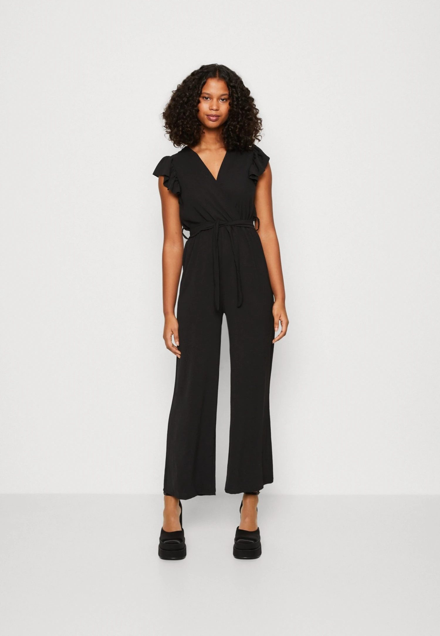 Wal G Fazza Ruffle- Jumpsuit - Black