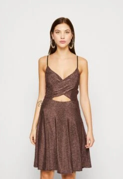 Wal G Exclusive Nye Glitter Mambo Skater - Jersey Dress - Bronze