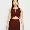 Wal G Exclusive Nye Glitter Disco - Jersey Dress - Wine