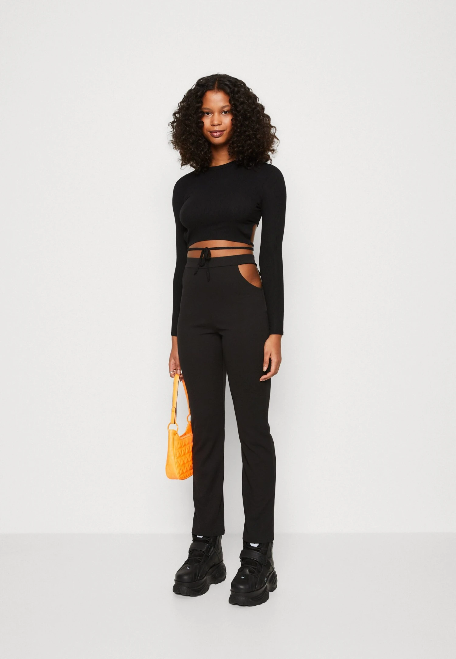 Wal G X Joey Back Detail - Long Sleeved Top - Black - Image 2