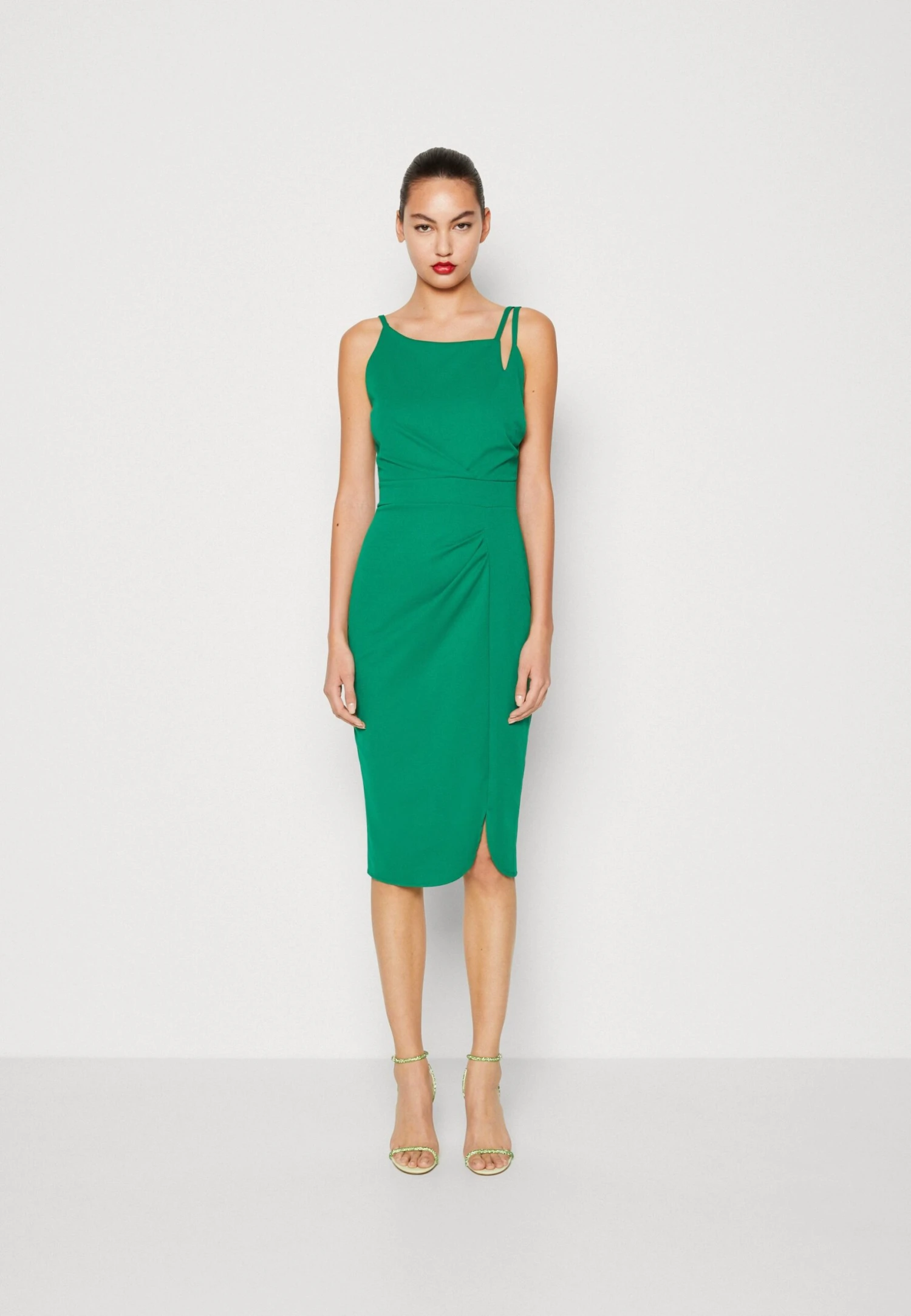 Wal G Tessa Midi Dress - Jersey Dress - Leaf Green