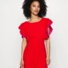 Max Ruffle Skater - Cocktail Dress / Party Dress - Red/Fuchsia
