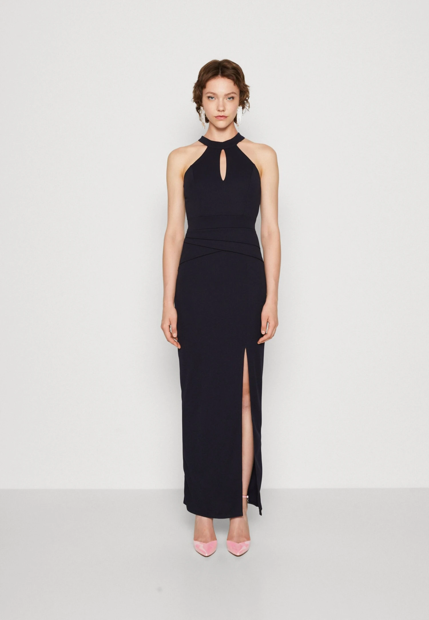 Wal G Arabella Cut Out Dress - Jersey Dress - Navy Blue