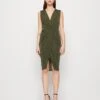 Wal G Safa Rouched Mini - Jersey Dress - Forest Green