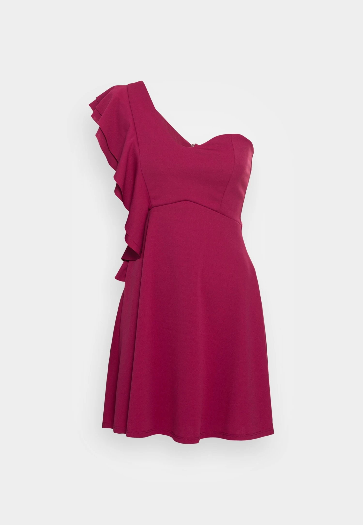 Wal G One Shoulder Skater Dress - Jersey Dress - Magenta - Image 4