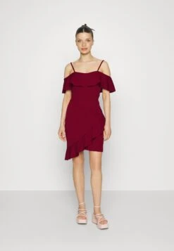 Revra Strappy Frill Skater - Jersey Dress - Berry Wine