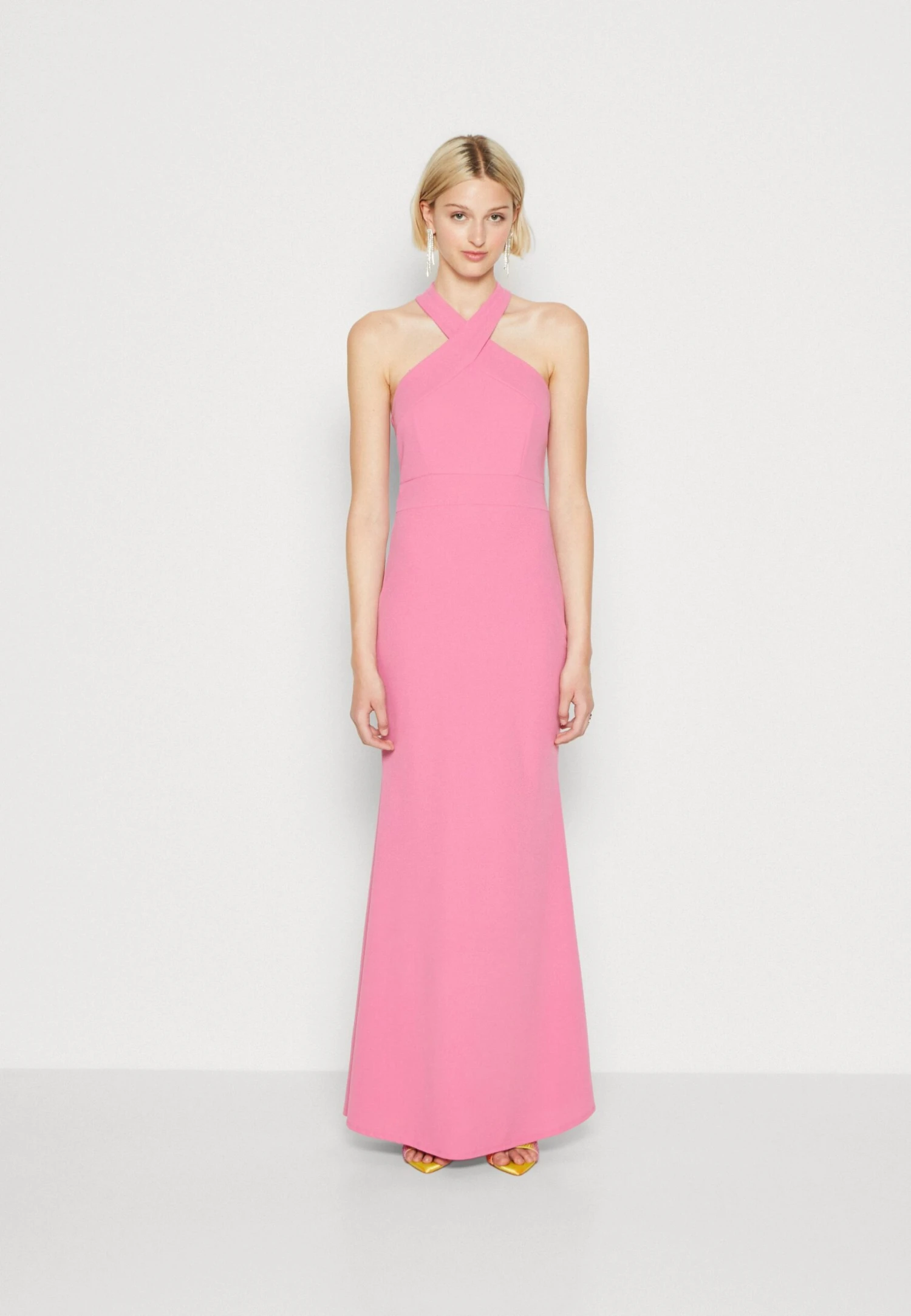 Wal G Indy Cross Neck Maxi - Jersey Dress - Rose Pink