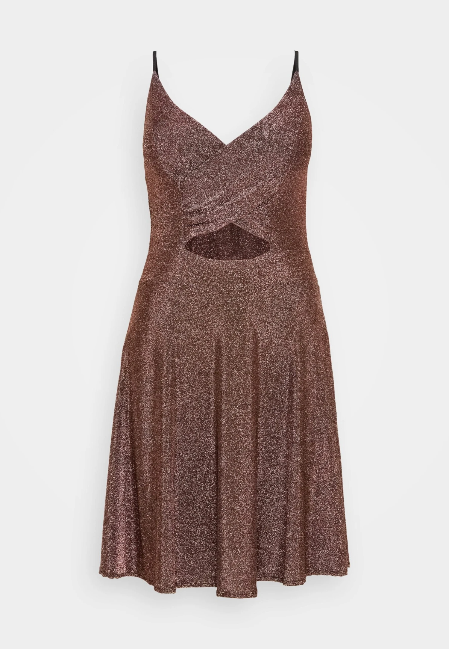 Wal G Exclusive Nye Glitter Mambo Skater - Jersey Dress - Bronze - Image 5