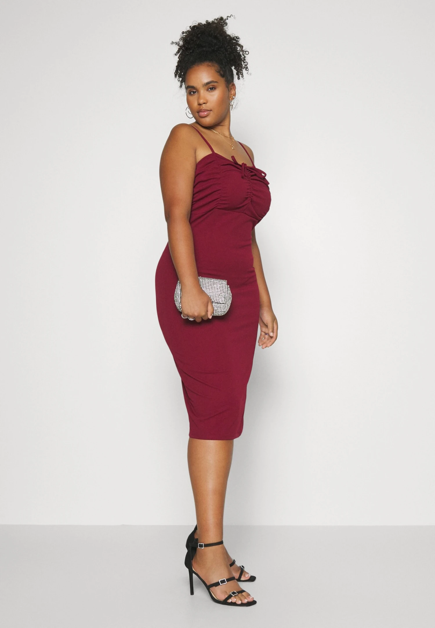 Curve Dolly Midi - Cocktail Dress / Party Dress - Wine - Image 4