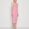 Wal G Dina V Neck Midi - Shift Dress - Rose Pink