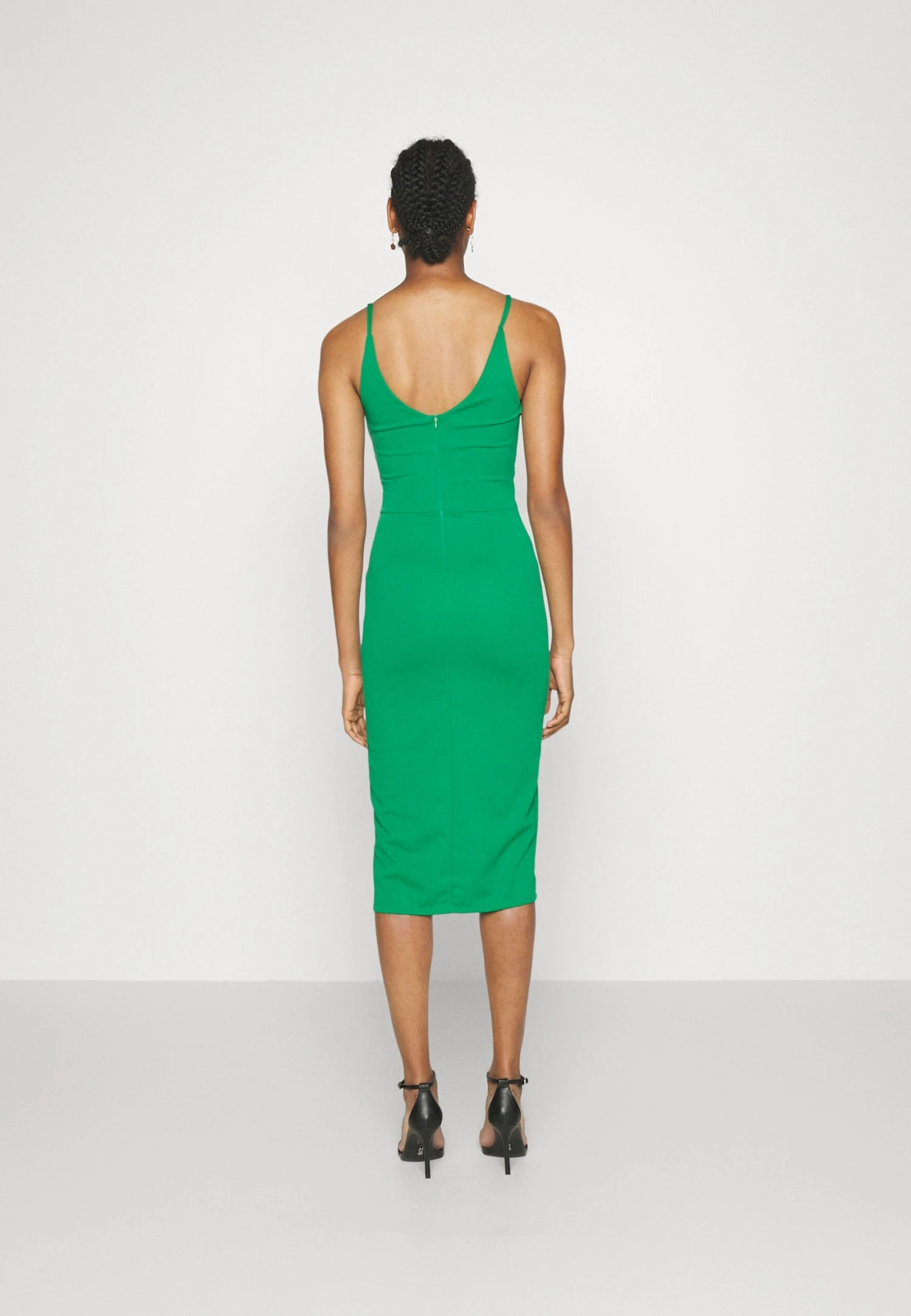 Janie Square Neck - Jersey Dress - Leaf Green - Image 3