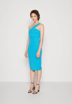 Wal G Meg One Shoulder Midi - Cocktail Dress / Party Dress - Mediterranean Blue
