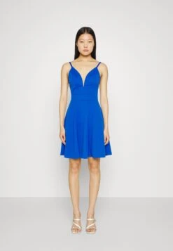 Wal G Vincent Skater Dress - Jersey Dress - Electric Blue