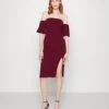 Wal G Cylon Off Shoulder Midi Dress - Cocktail Dress / Party Dress - Berry Wine