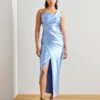 Wal G Valentines Romeo Asymmetric Maxi - Occasion Wear - Dusty Blue