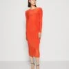 Wal G Dash Panel Midi - Jersey Dress - Orange