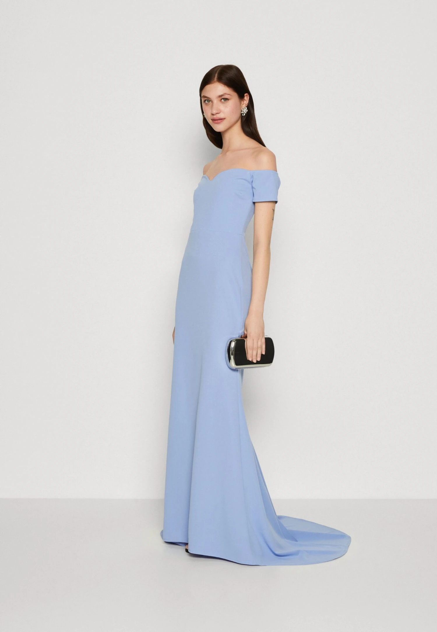 Wal G Rish Off Shoulder Maxi - Jersey Dress - Powder Blue - Image 2