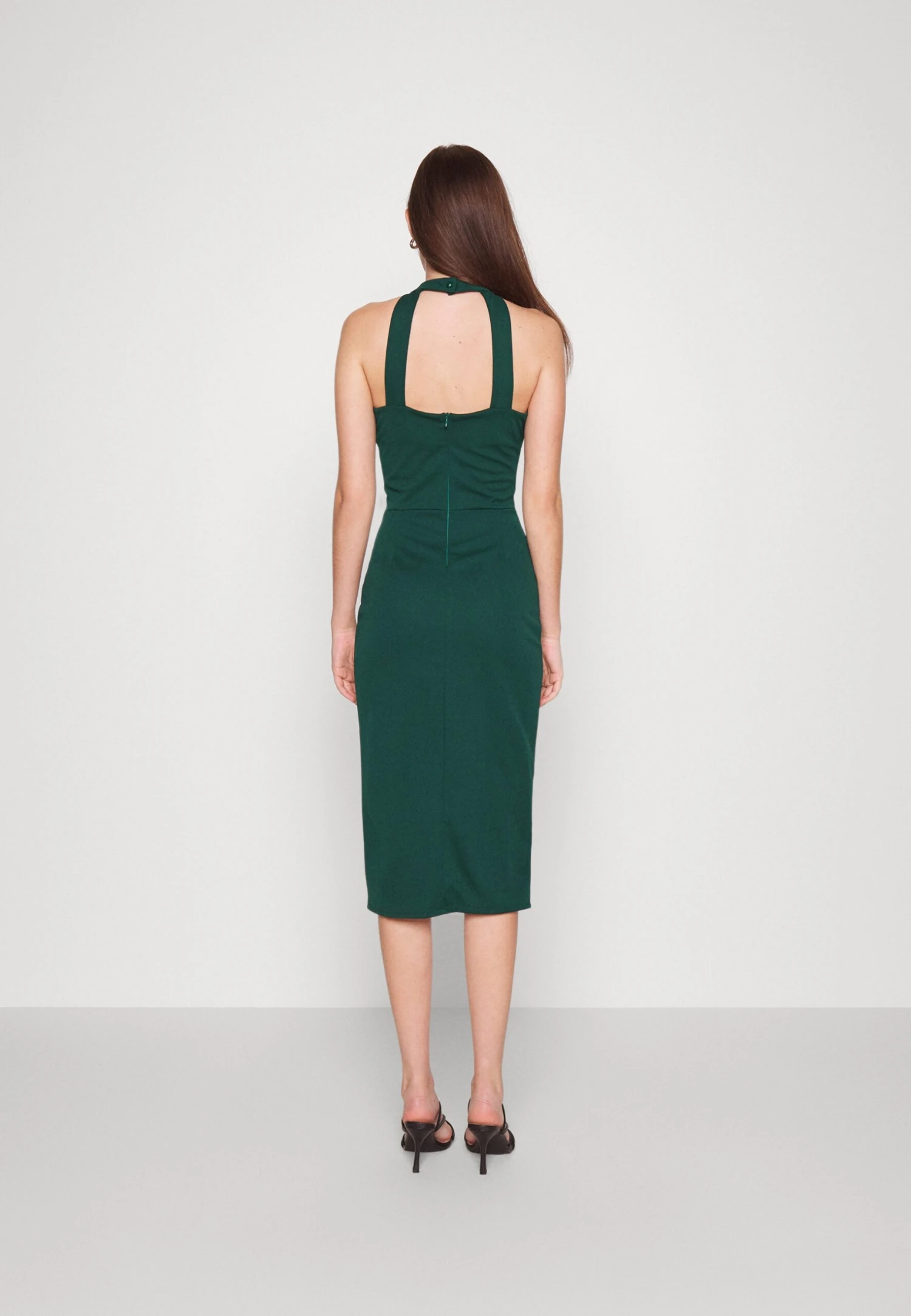 Lexi Curve Midi - Cocktail Dress / Party Dress - Forest Green - Image 3