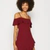 Wal G Revra Strappy Frill Skater - Cocktail Dress / Party Dress - Berry Wine