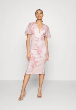 Wal G Wedding Jamie Flare Sleeve Midi - Shift Dress - Pink