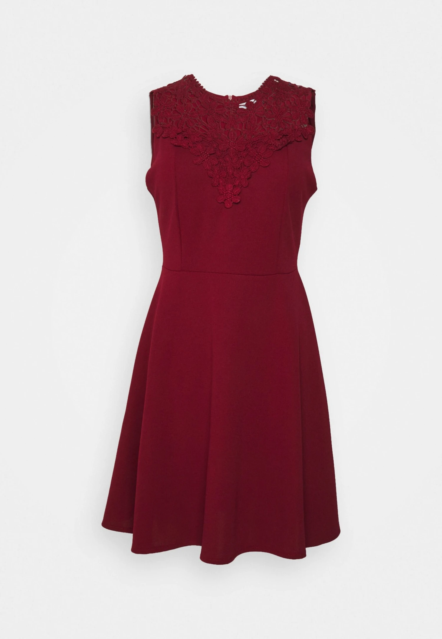 Wal G Accessorie Neck Skater Dress - Cocktail Dress / Party Dress - Wine - Image 4