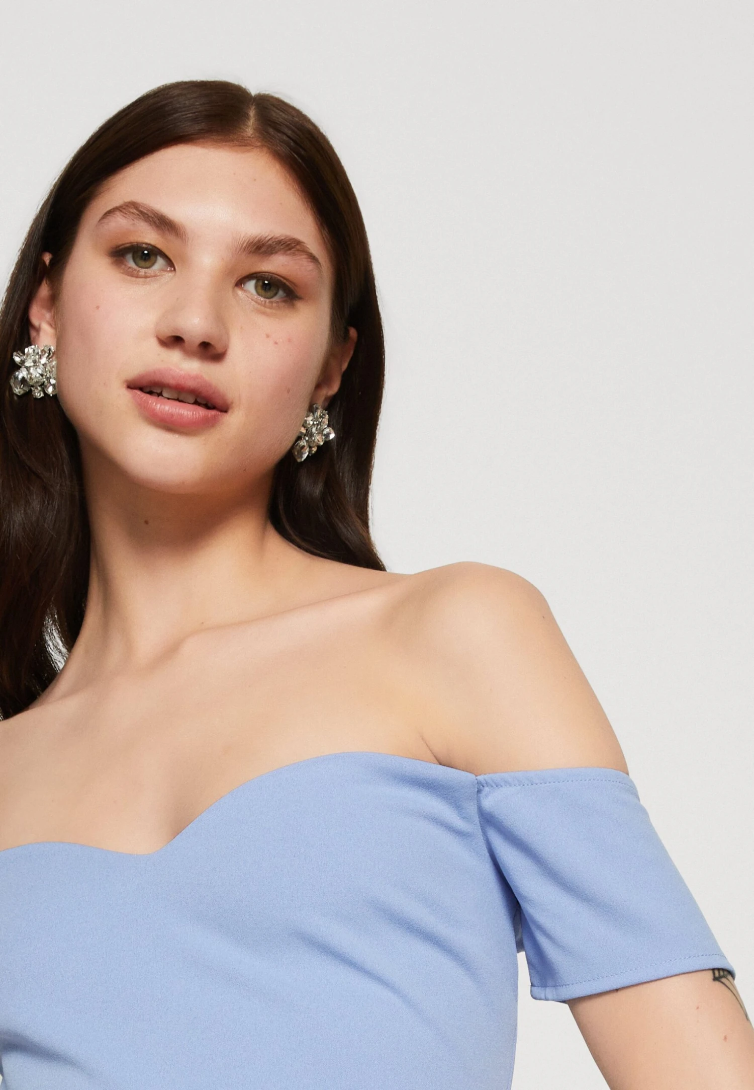 Wal G Rish Off Shoulder Maxi - Jersey Dress - Powder Blue - Image 6