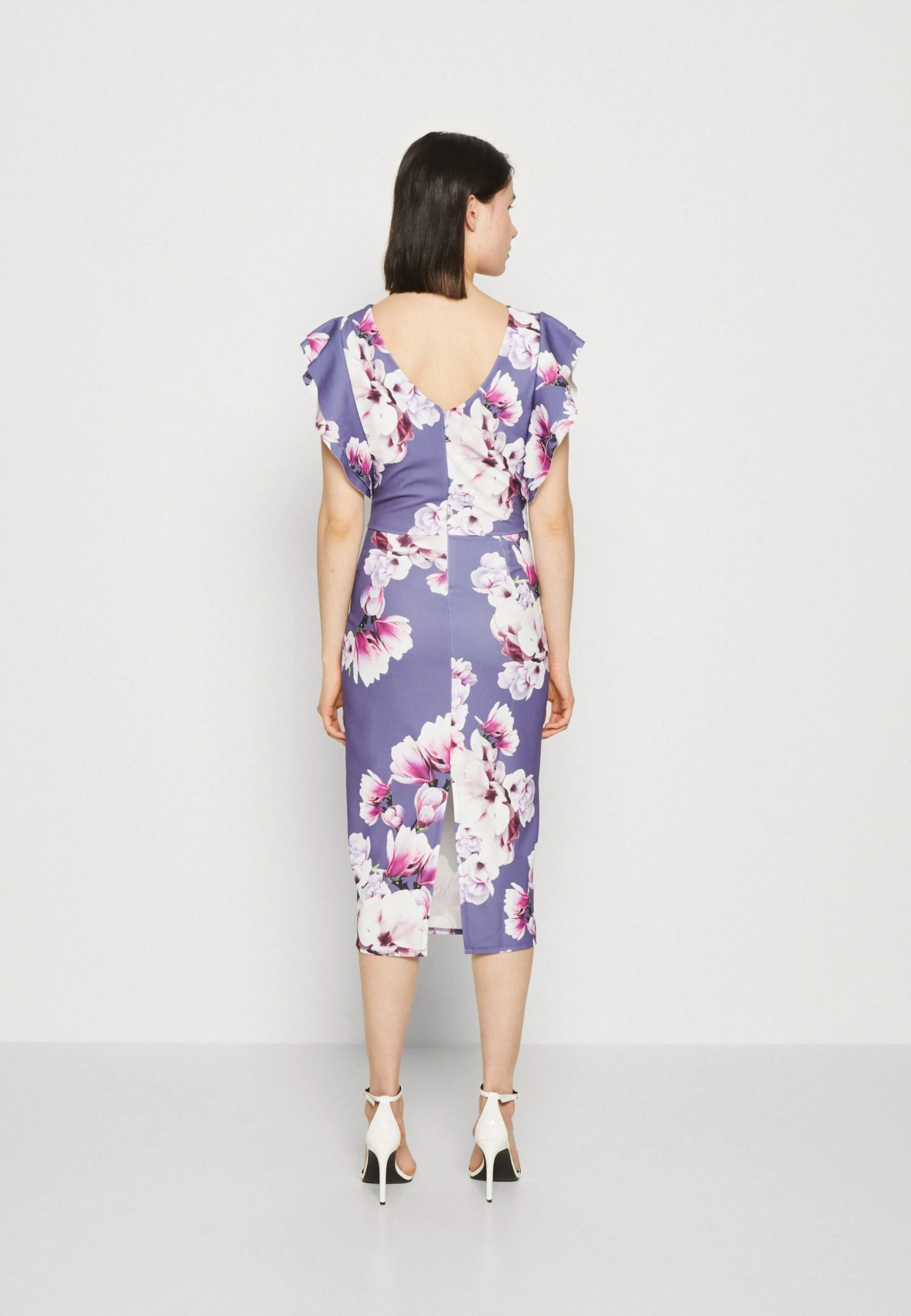 Wal G Diana Ruffle Sleeve Midi Dress - Jersey Dress - Purple - Image 3