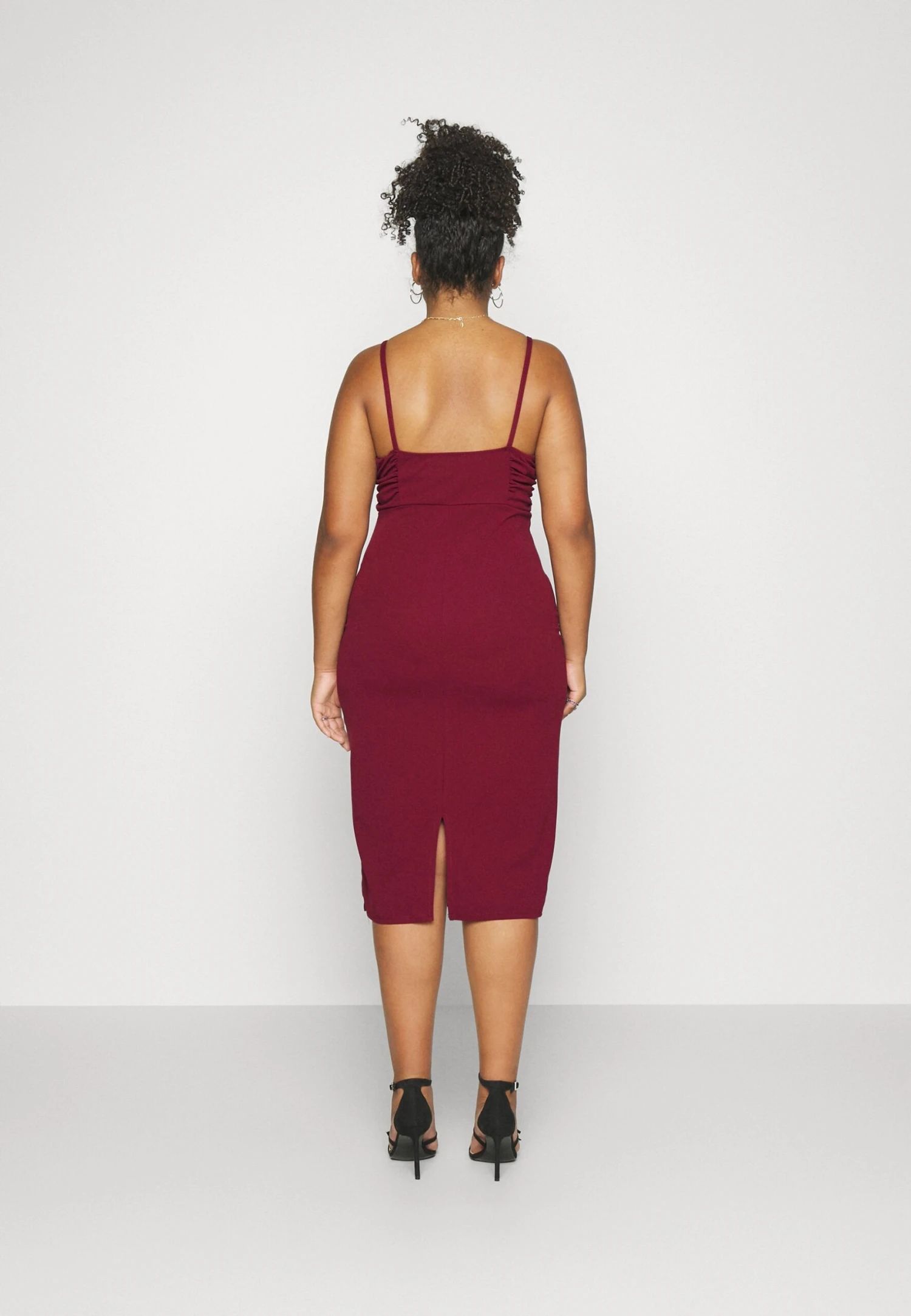 Curve Dolly Midi - Cocktail Dress / Party Dress - Wine - Image 3