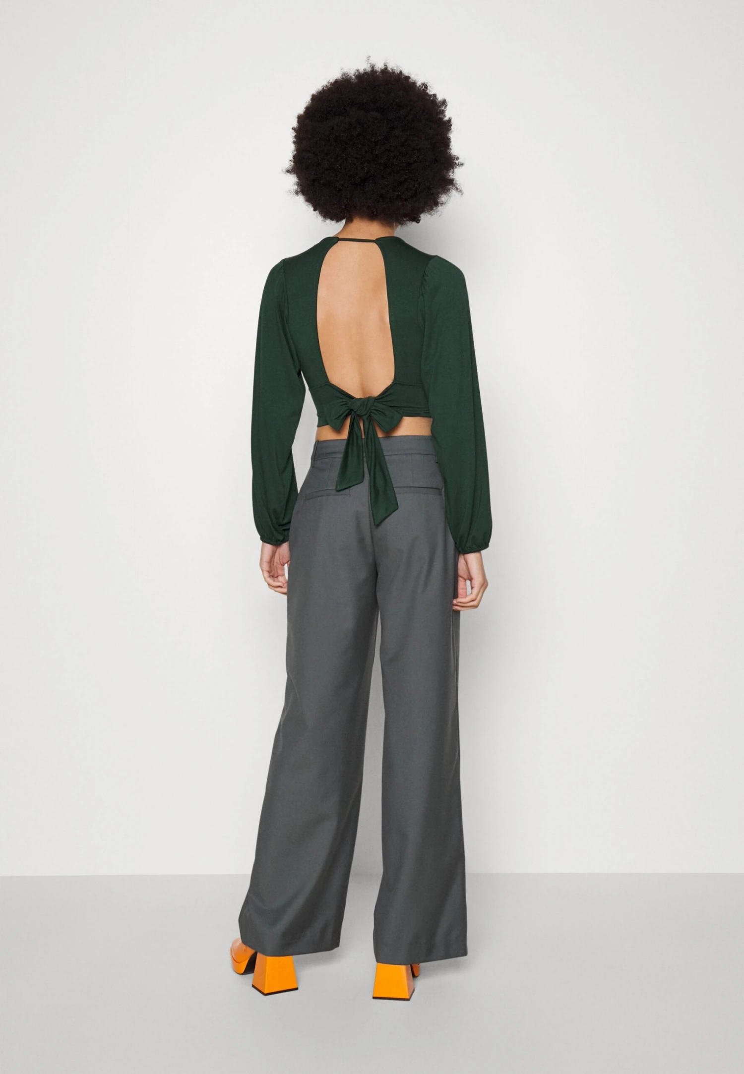 Wal G Crissy Backless - Long Sleeved Top - Forest Green - Image 3