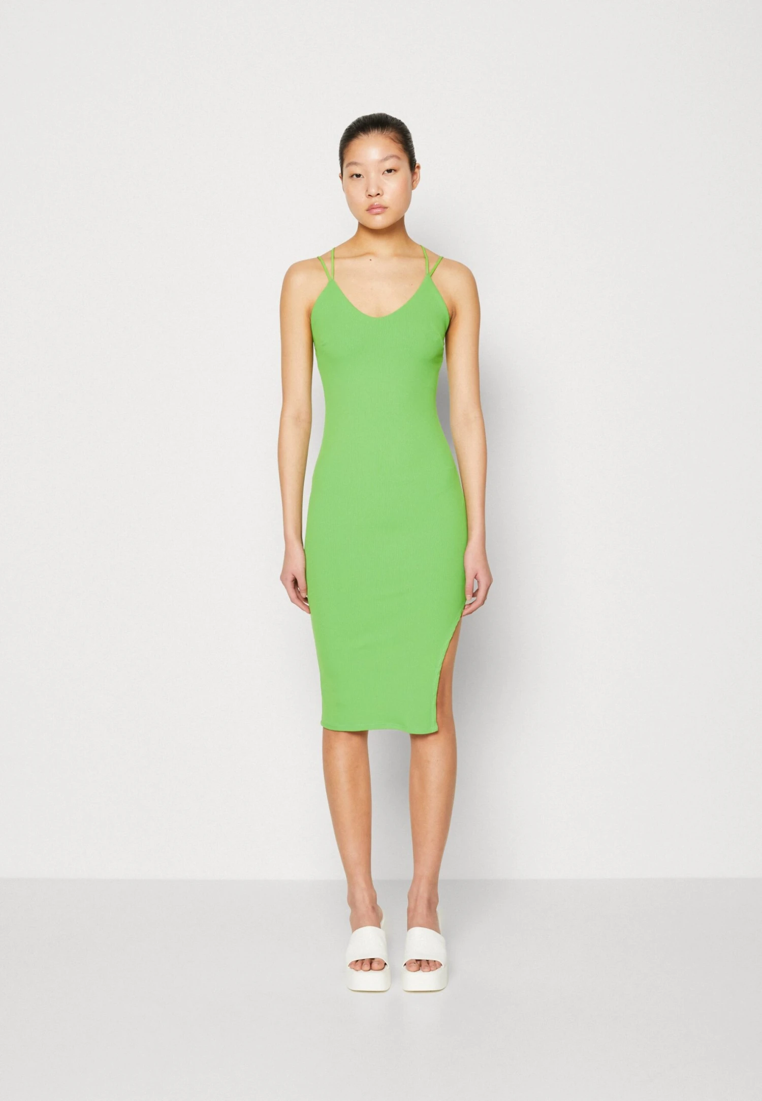 Wal G Cruise Collection Libby Strappy Midi Dress - Jersey Dress - Leaf Green