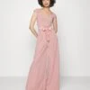 Teo V Neck Wide Leg Bow - Jumpsuit - Blush Pink